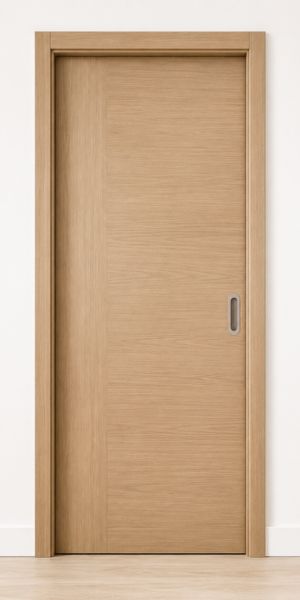 Puerta corredera empotrada lacada blanca