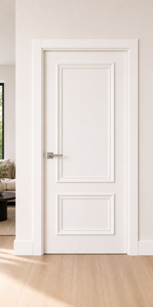 Puerta lacada blanca con moldura