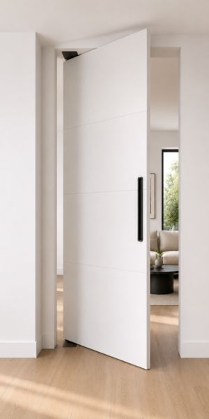 Puerta pivotante lacada blanca