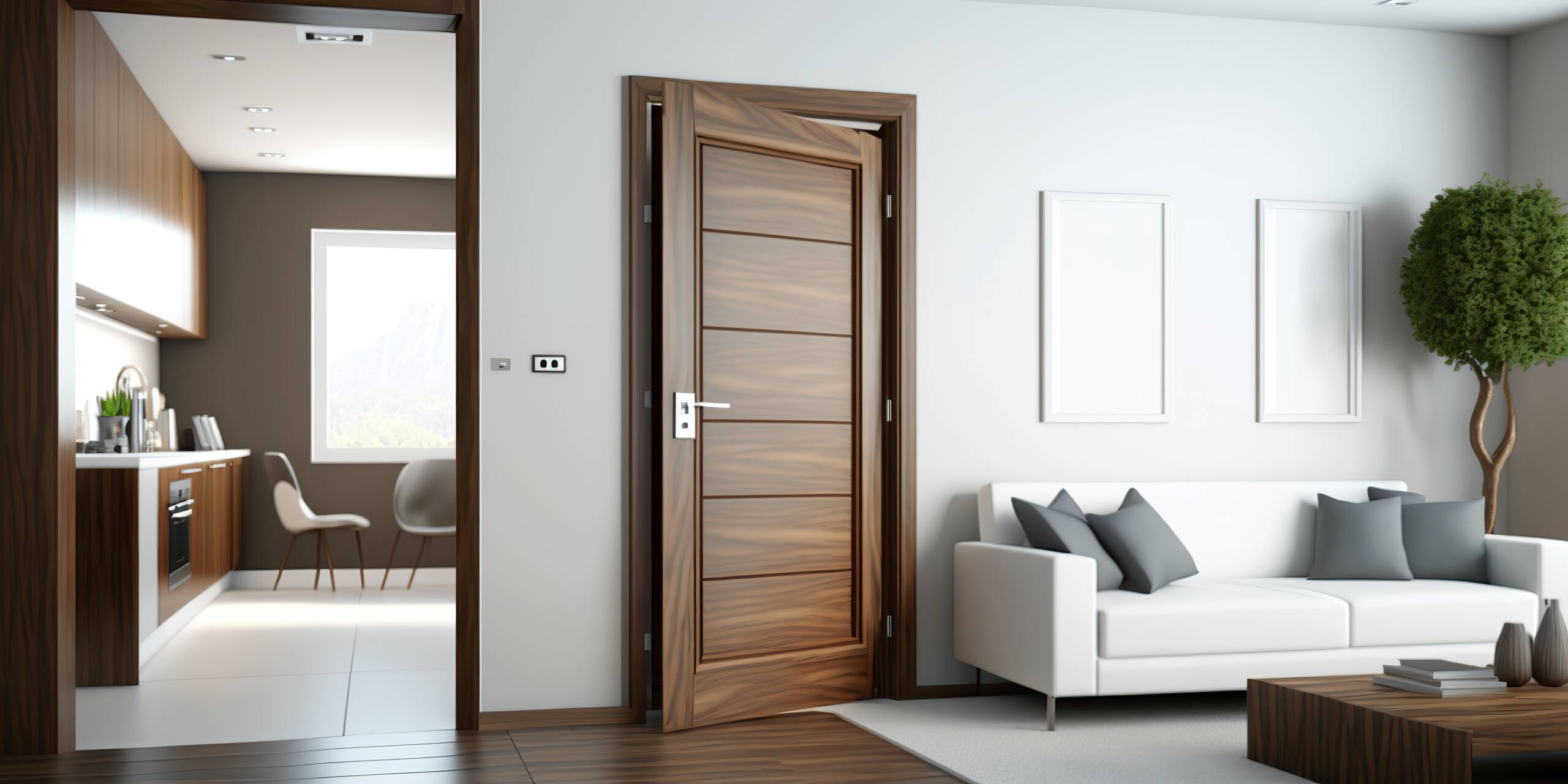 Puertas de interior en acabado nogal