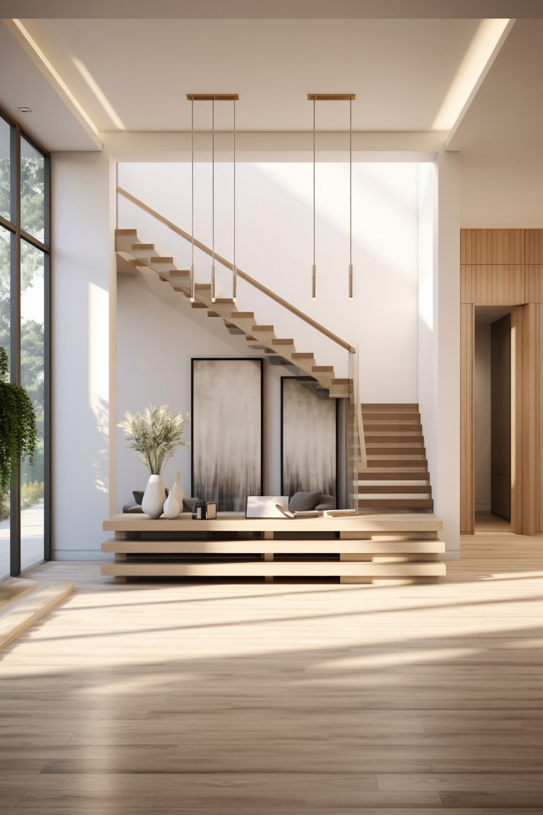 Escalera y suelo en perfecta armonía