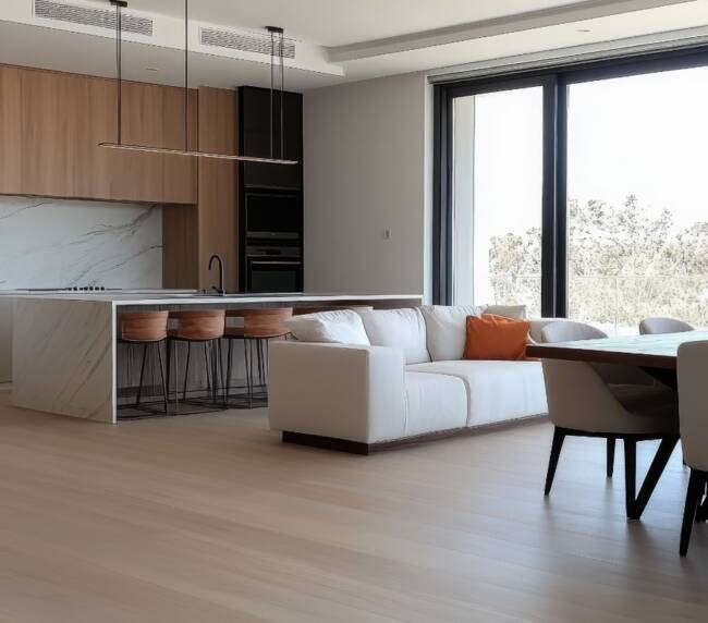 Parquet natural en vivienda contemporánea