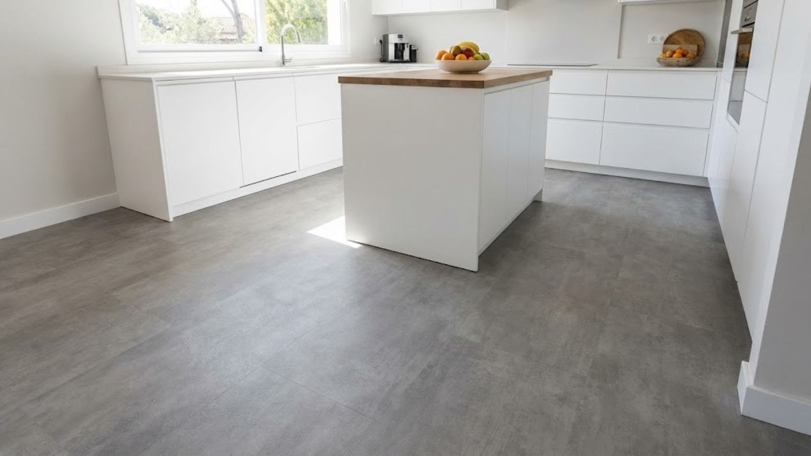 Suelo vinílico efecto cemento