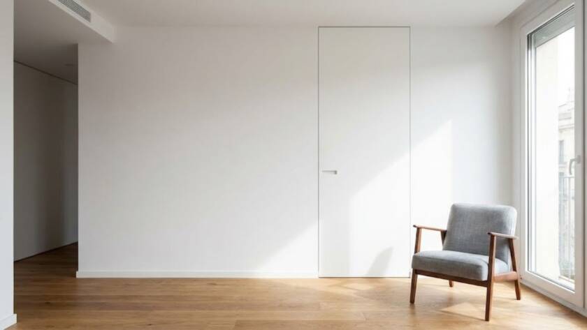 Si miras ahora mismo las puertas de tu piso en Cornellà, L'Hospitalet o el Eixample de Barcelona, verás algo que tu cerebro ha aprendido a ignorar: un dintel, un marco ancho y un trozo de pared encima de la puerta que no sirve para nada. La carpintería estándar de 203 cm de altura "corta" la pared y baja el techo visualmente. En una ciudad donde los metros cuadrados son oro, mantener este estándar obsoleto hace que las estancias parezcan cajas más pequeñas de lo que son. La tendencia que está arrasando en las reformas de 2026 no es tirar tabiques, es estirar las puertas hasta el infinito.